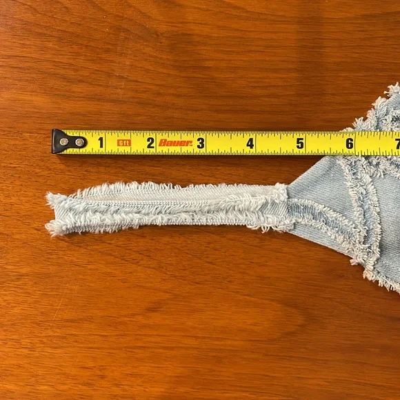 SOLD - Sexy Frayed Denim and White Cotton Sundress - Picture 12 of 12